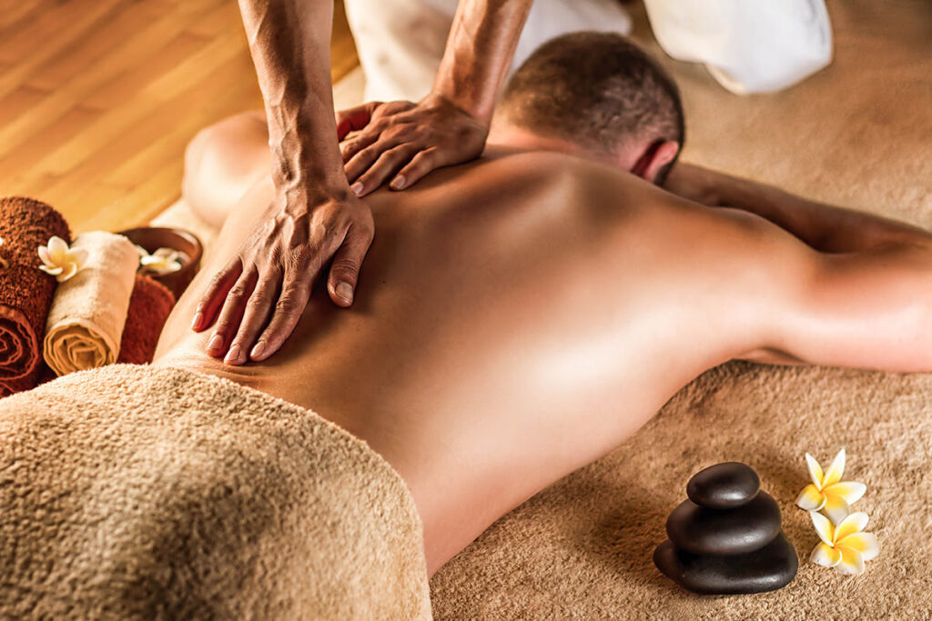 Bali massage A man having a Balinese massage